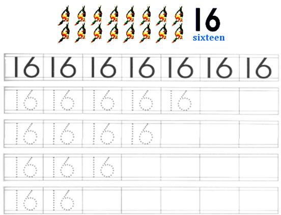 printable worksheet on number 16 are perfect for learning numbers.