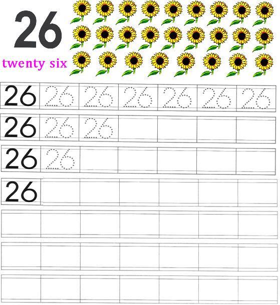 printable worksheet on number 26 are perfect for learning numbers.