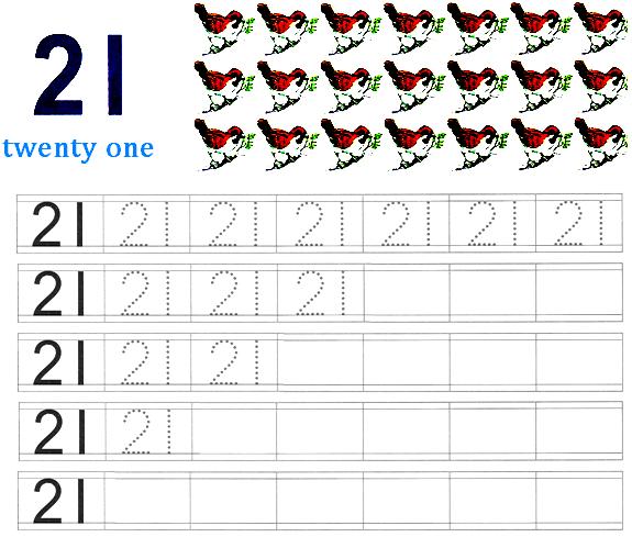 printable worksheet on number 21 are perfect for learning numbers.