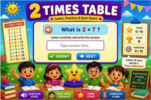 2 Times Table Quiz Game