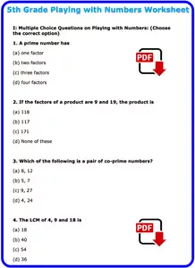 5th Grade Playing with Numbers Worksheet