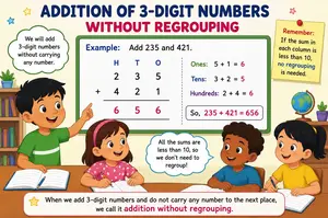 Addition of 3-digit numbers without regrouping example