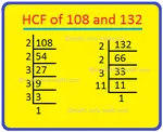 HCF of 108 and 132