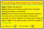 Converting Decimals to Fractions
