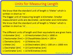 Standard Units of Length