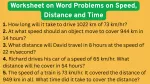 Worksheet on Word Problems on Speed Distance and Time
