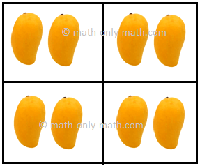 4 Groups of 2 Mangoes