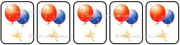 5 Groups of 2 Balloons