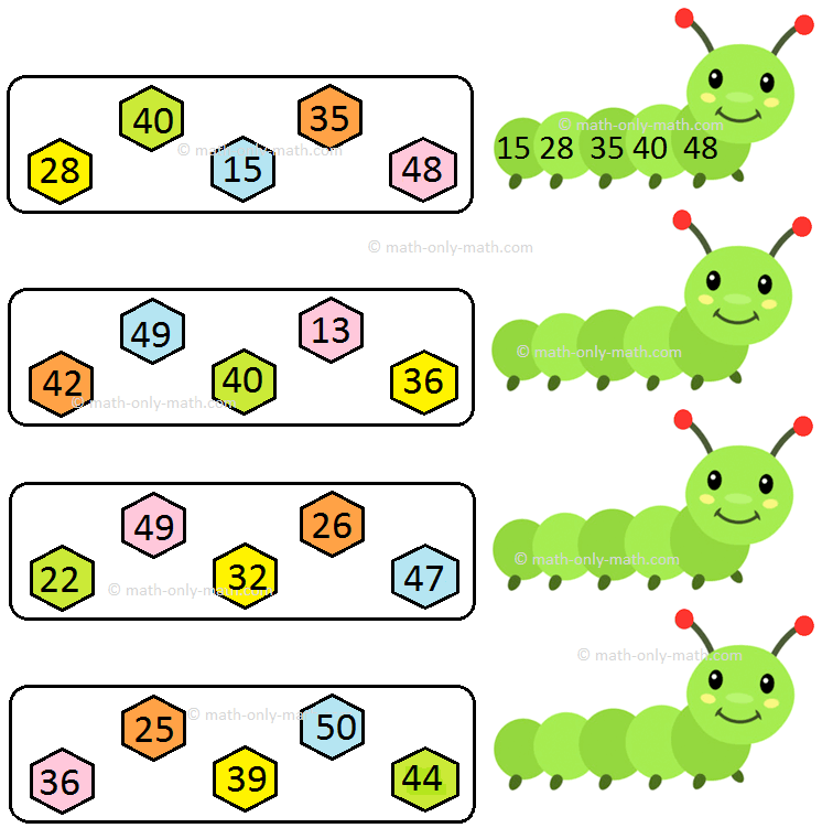 Ascending Order up to 50