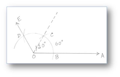 CONSTRUCT AN ANGLE OF 95 DEGREE USING COMPASS 