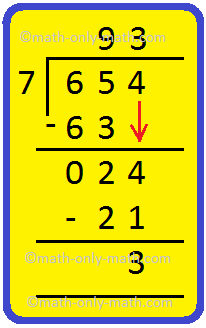 Divide 654 by 7