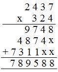 multiplication by a 3-digit numbers