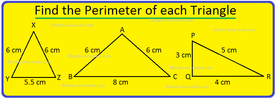 Find the Perimeter of each Triangle