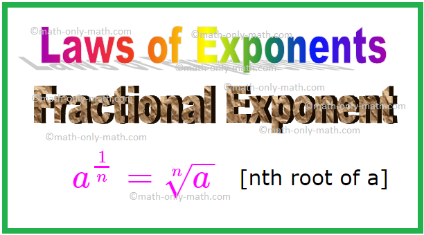 Fractional Exponent, Laws of Exponents