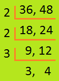 H.C.F. and L.C.M. of 36 and 48