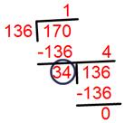 H.C.F of 136, 170 and 255 by using Division Method