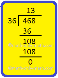 HCF of 36 and 468