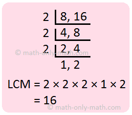 L.C.M. of 8 and 16
