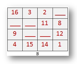 Missing Numbers Magic Square
