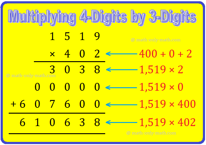 4-Digit by 3-Digit Multiplication