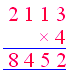 multiply 4 digit numbers by a 1 digit number