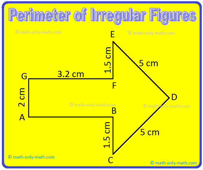 Here we will get the ideas how to solve the problems on finding the perimeter and area of irregular figures. The figure PQRSTU is a hexagon. PS is a diagonal and QY, RO, TX and UZ are the respective distances of the points Q, R, T and U from PS. If PS = 600 cm, QY = 140 cm