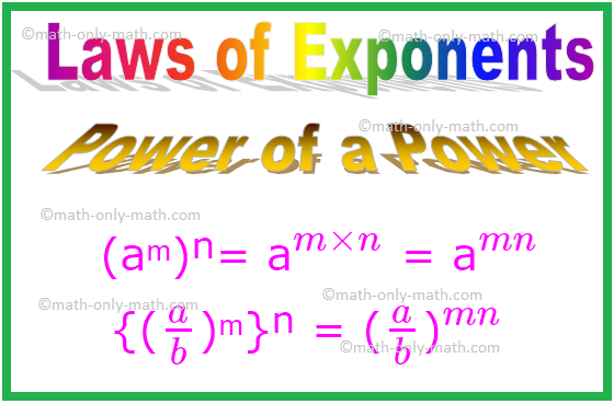 Power of a Power, Laws of Exponents