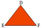 three corners or vertices of triangle