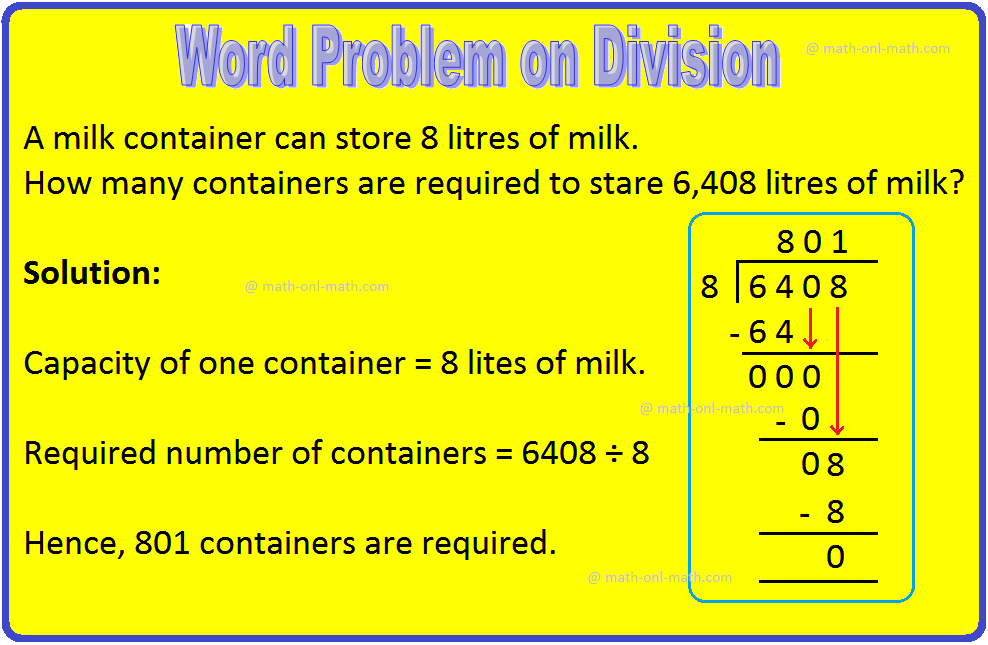 Word Problems on Division