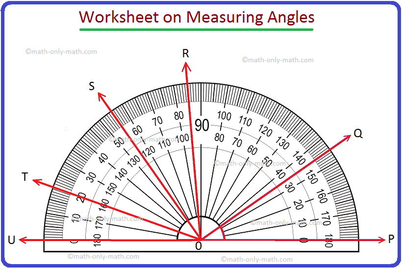 Worksheet on Measuring Angles