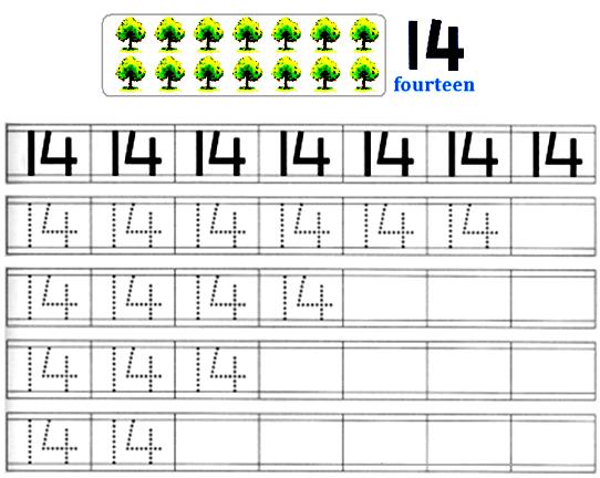 Worksheet On Number 14 Free Printable Worksheet On Number 14