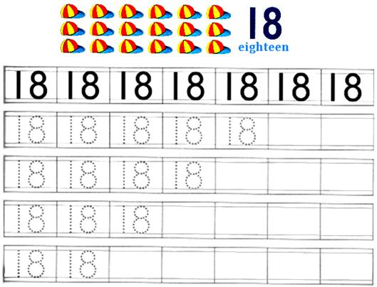 worksheet on number 18 free printable worksheet on number 18