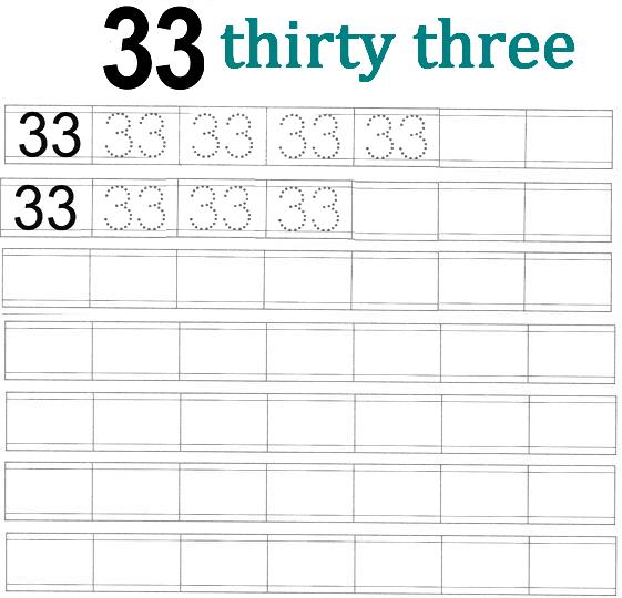 Numbers 31 33 Worksheets