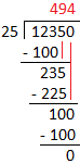 12350 Divided by 25