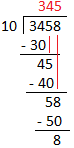 3458 Divided by 10