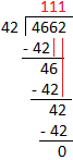 4662 Divided by 42