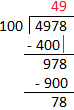 4978 Divided by 100