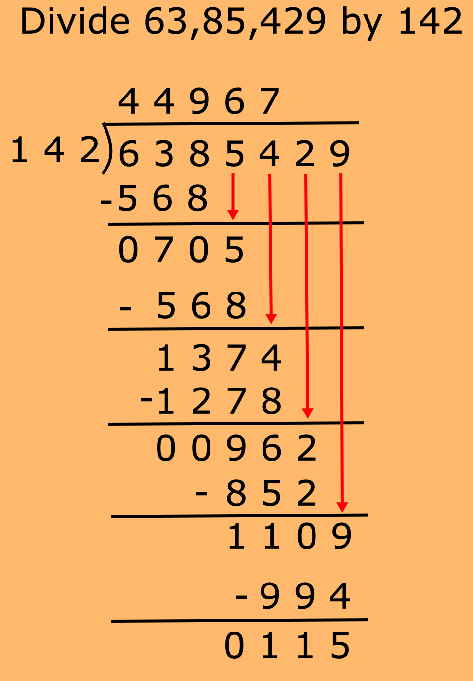 Division of 7-Digit Number by 3-Digit Number
