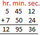 Addition of Hours, Minutes and Seconds