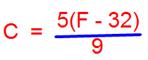 Converting the Temperature from Fahrenheit to Celsius