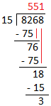 Divide 8268 by 15