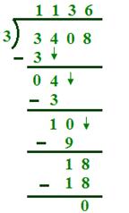 Division of Four-Digit by a One-Digit Numbers