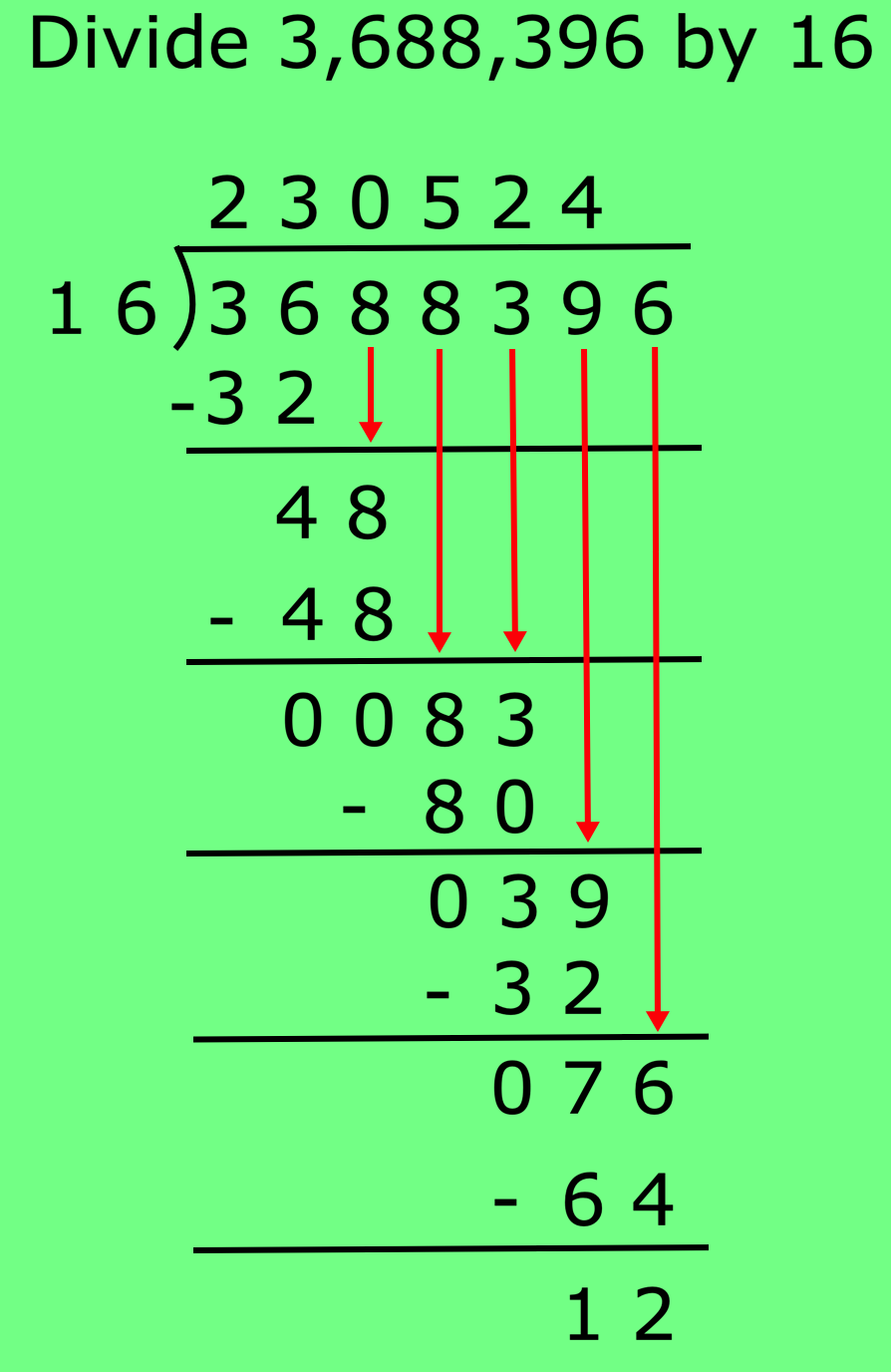 Division of Large Numbers Long Division