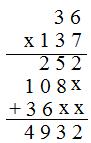 multiplication by a 3-digit numbers