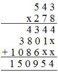 multiplication by a 3-digit numbers