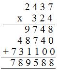 multiplication by a 3-digit numbers