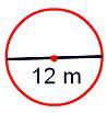 Find the Area Diameter 12m