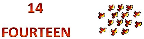 We write 14 as Fourteen.