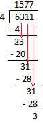 Long Division Method with Regrouping and with Remainder