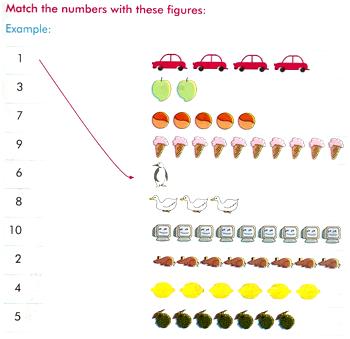 matching numbers worksheets,worksheets by counting the objects